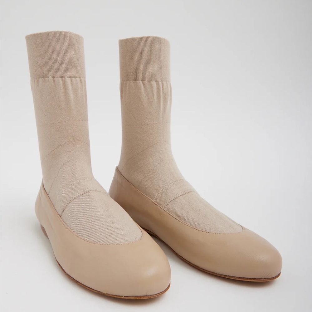 Tibi Borg Sock Shoe Boot Nude 39.5 excellent condition